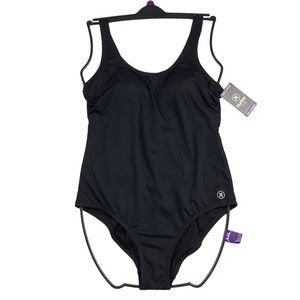 Hurley One Piece Swimsuit Women's XXL 2XL Stretch UPF 50+ Black Bathing Suit